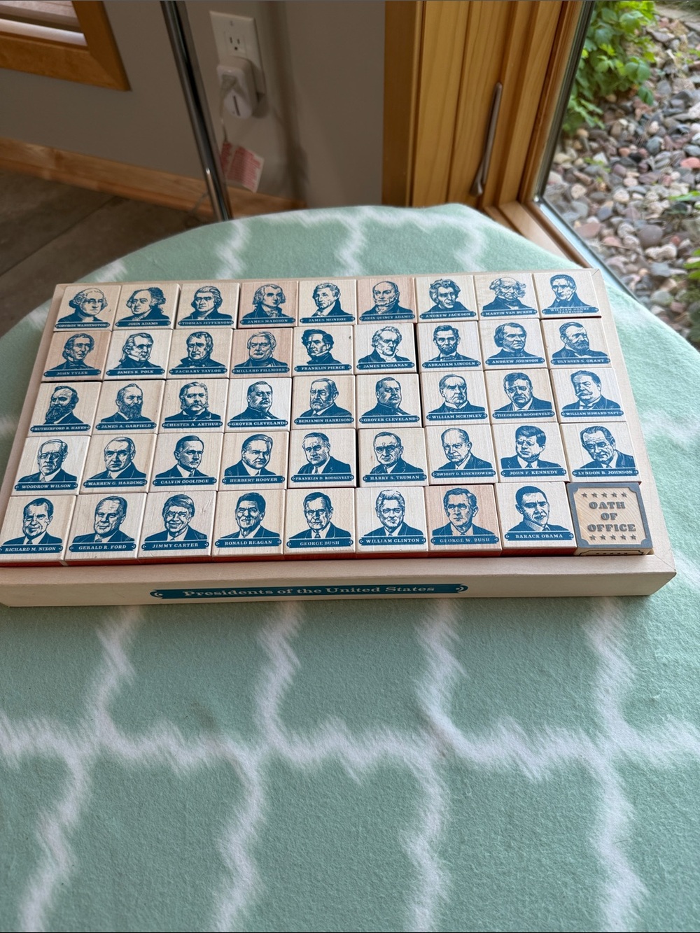 Uncle Goose Presidents of the United States Wooden Blocks Handmade Set - Blue